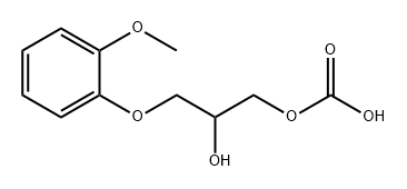 1,2-Propanediol, 3-(2-methoxyphenoxy)-, 1-(hydrogen carbonate) Struktur