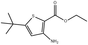 2-Thiophenecarboxylic acid, 3-amino-5-(1,1-dimethylethyl)-, ethyl ester Struktur