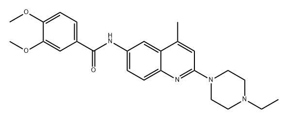 Benzamide, N-[2-(4-ethyl-1-piperazinyl)-4-methyl-6-quinolinyl]-3,4-dimethoxy- Struktur