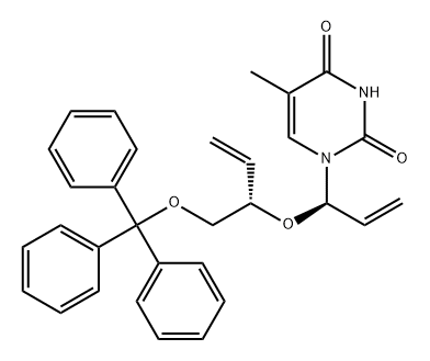 2,4(1H,3H)-Pyrimidinedione, 5-methyl-1-[(1R)-1-[[(1S)-1-[(triphenylmethoxy)methyl]-2-propen-1-yl]oxy]-2-propen-1-yl]-