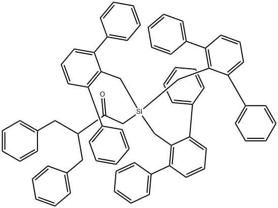 2-Butanone, 4-phenyl-3-(phenylmethyl)-1-[tris([1,1':3',1''-terphenyl]-2'-ylmethyl)silyl]- (9CI) Struktur