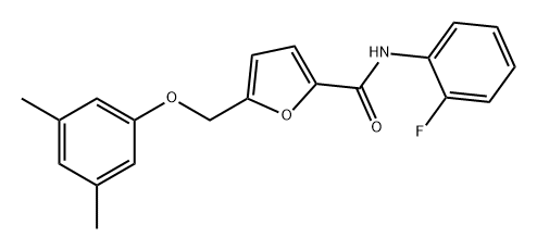 2-Furancarboxamide, 5-[(3,5-dimethylphenoxy)methyl]-N-(2-fluorophenyl)- Struktur