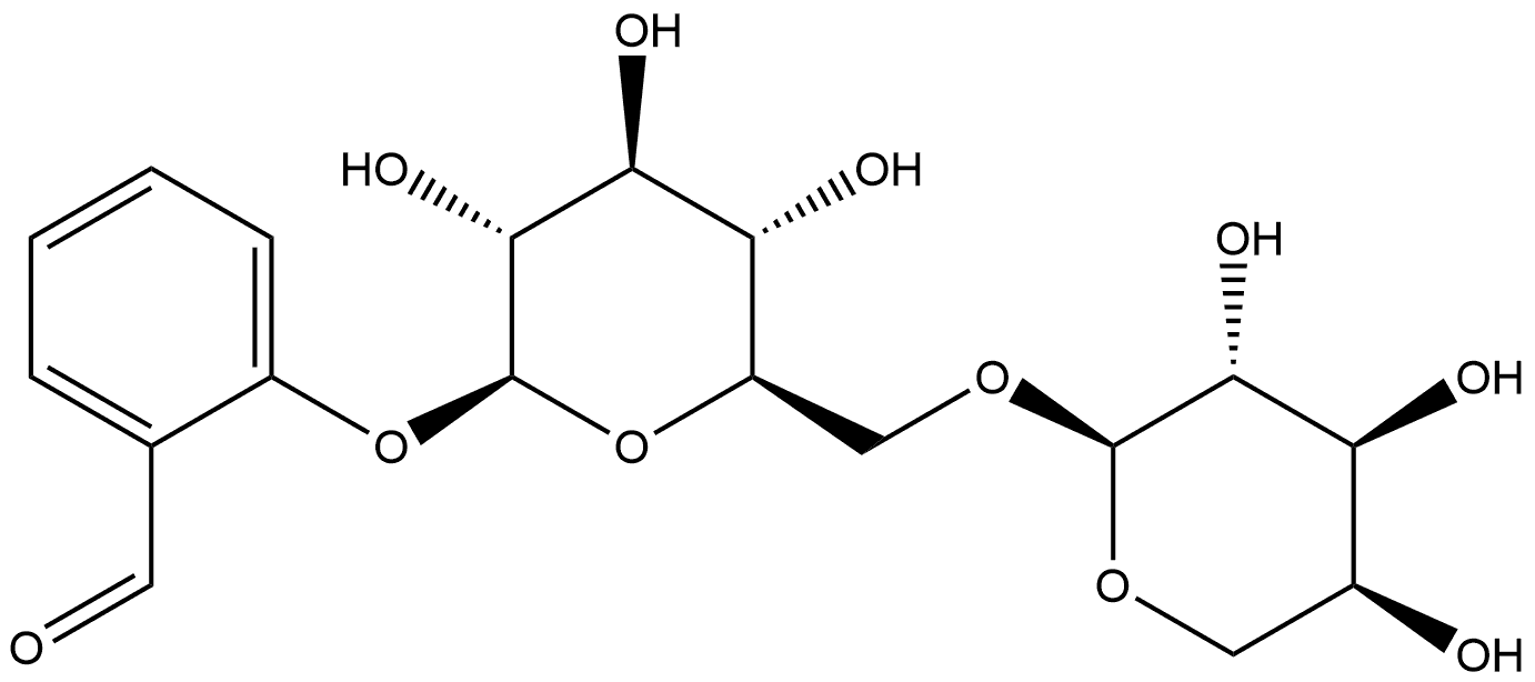 Benzaldehyde, 2-[(6-O-α-L-arabinopyranosyl-β-D-glucopyranosyl)oxy]- Struktur