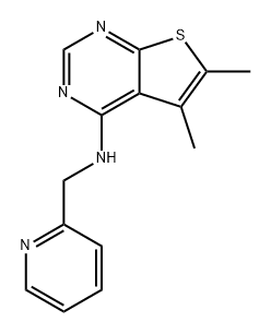 Thieno[2,3-d]pyrimidin-4-amine, 5,6-dimethyl-N-(2-pyridinylmethyl)- Struktur