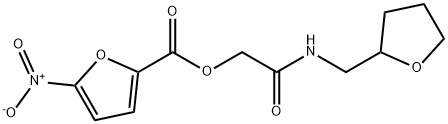 2-Furancarboxylic acid, 5-nitro-, 2-oxo-2-[[(tetrahydro-2-furanyl)methyl]amino]ethyl ester Struktur