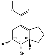 1H-Indene-4-carboxylic acid, 2,3,5,6,7,7a-hexahydro-6,7-dihydroxy-, methyl ester, (6R,7S,7aS)-rel- (9CI) Struktur