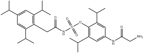 Sulfamic acid, [[2,4,6-tris(1-methylethyl)phenyl]acetyl]-, 4-[(aminoacetyl)amino]-2,6-bis(1-methylethyl)phenyl ester (9CI) Struktur