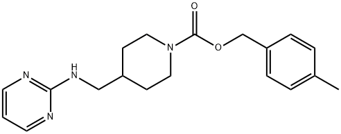 1-Piperidinecarboxylic acid, 4-[(2-pyrimidinylamino)methyl]-, (4-methylphenyl)methyl ester Struktur