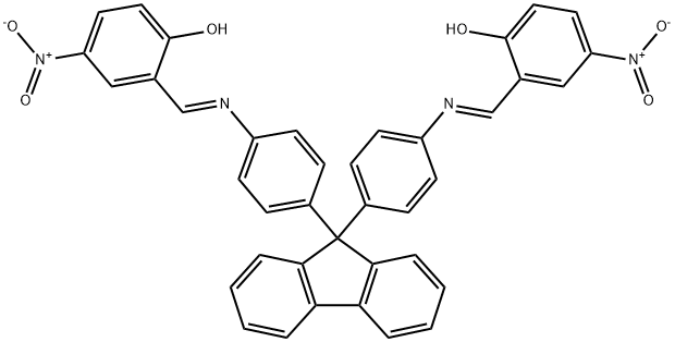 2,2'-[9H-fluorene-9,9-diylbis(4,1-phenylenenitrilomethylylidene)]bis(4-nitrophenol) Struktur