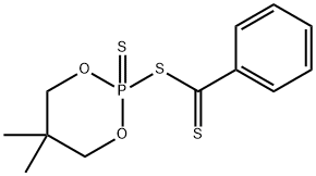 1,3,2-Dioxaphosphorinane, 5,5-dimethyl-2-[(phenylthioxomethyl)thio]-, 2-sulfide (9CI) Struktur