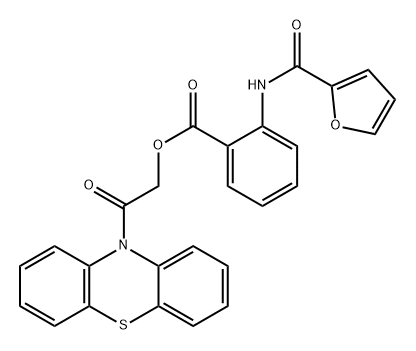 Benzoic acid, 2-[(2-furanylcarbonyl)amino]-, 2-oxo-2-(10H-phenothiazin-10-yl)ethyl ester Struktur