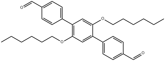 [[1,1':4',1''-TERPHENYL]-4,4''-DICARBOXALDEHYDE, 2',5'-BIS(HEXYLOXY)-] Struktur