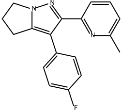 4H-Pyrrolo[1,2-b]pyrazole, 3-(4-fluorophenyl)-5,6-dihydro-2-(6-methyl-2-pyridinyl)- Struktur