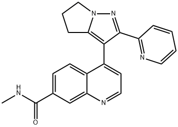 7-Quinolinecarboxamide, 4-[5,6-dihydro-2-(2-pyridinyl)-4H-pyrrolo[1,2-b]pyrazol-3-yl]-N-methyl- Struktur