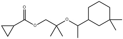 reaction mass of 2-[1-(3,3-Dimethylcyclohexyl)ethoxy]-2-methylpropylcyclopropanecarboxylate (R,S isomer) and 2-[1-(3,3-Dimethylcyclohexyl)ethoxy]-2-methylpropylcyclopropanecarboxylate (S,S isomer) Struktur