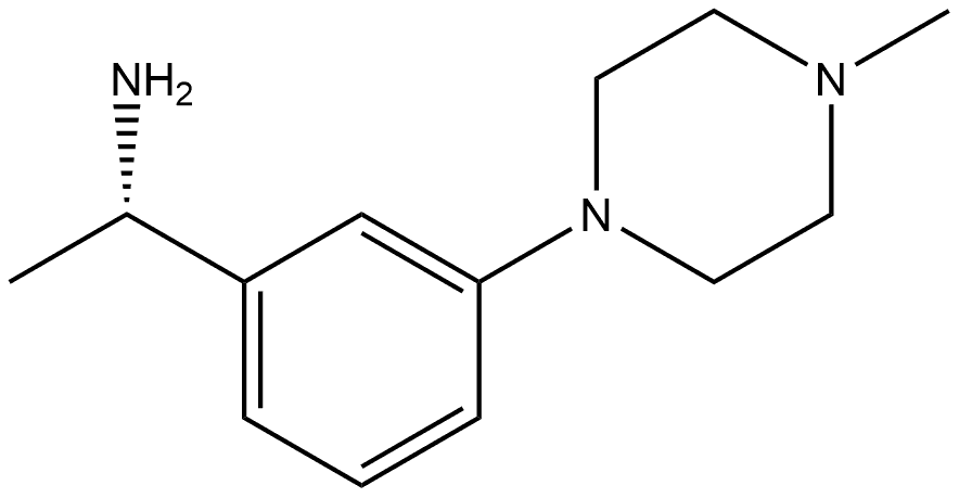 Benzenemethanamine, α-methyl-3-(4-methyl-1-piperazinyl)-, (αS)- Struktur