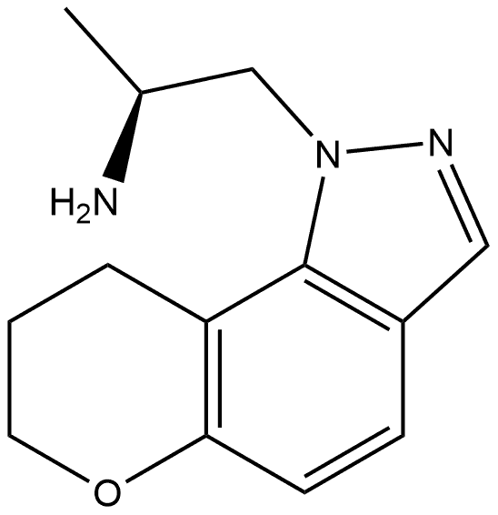 Pyrano[2,3-g]indazole-1(7H)-ethanamine, 8,9-dihydro-α-methyl-, (αS)- Struktur