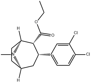 8-Azabicyclo[3.2.1]octane-2-carboxylic acid, 3-(3,4-dichlorophenyl)-8-methyl-, ethyl ester, (1S,2R,3R,5R)- Struktur