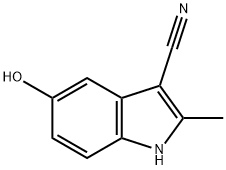 1H-Indole-3-carbonitrile, 5-hydroxy-2-methyl- Struktur