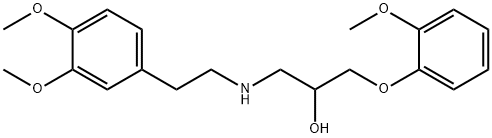 2-Propanol, 1-[[2-(3,4-dimethoxyphenyl)ethyl]amino]-3-(2-methoxyphenoxy)- Struktur