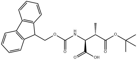 (2S,3S)-4-(tert-butoxy)-2-({[(9H-fluoren-9-yl)metho
xy]carbonyl}amino)-3-methyl-4-oxobutanoic acid Struktur