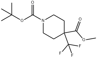 1,4-Piperidinedicarboxylic acid, 4-(trifluoromethyl)-, 1-(1,1-dimethylethyl) 4-methyl ester Struktur