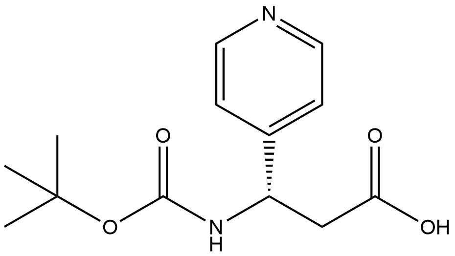 4-Pyridinepropanoic acid, β-[[(1,1-dimethylethoxy)carbonyl]amino]-, (βS)- Struktur