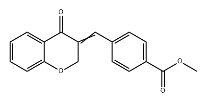 Benzoic acid, 4-[(4-oxo-2H-1-benzopyran-3(4H)-ylidene)methyl]-, methyl ester Struktur