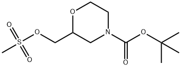 4-Morpholinecarboxylic acid, 2-[[(methylsulfonyl)oxy]methyl]-, 1,1-dimethylethyl ester Struktur