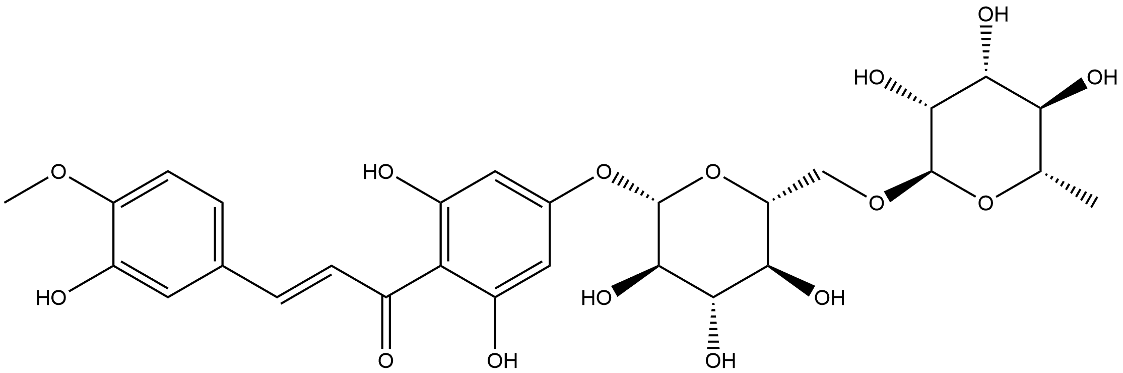 2-Propen-1-one, 1-[4-[[6-O-(6-deoxy-α-L-mannopyranosyl)-β-D-glucopyranosyl]oxy]-2,6-dihydroxyphenyl]-3-(3-hydroxy-4-methoxyphenyl)-, (2E)-