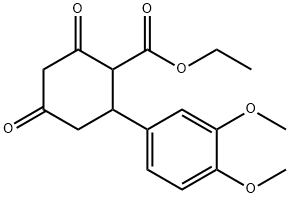 Cyclohexanecarboxylic acid, 2-(3,4-dimethoxyphenyl)-4,6-dioxo-, ethyl ester Struktur