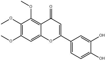 4H-1-Benzopyran-4-one, 2-(3,4-dihydroxyphenyl)-5,6,7-trimethoxy- Struktur