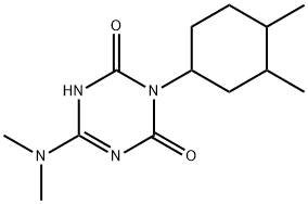 1,3,5-Triazine-2,4(1H,3H)-dione, 6-(dimethylamino)-3-(3,4-dimethylcyclohexyl)- Struktur