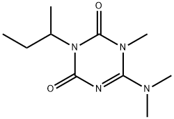 1,3,5-Triazine-2,4(1H,3H)-dione, 6-(dimethylamino)-1-methyl-3-(1-methylpropyl)- Struktur