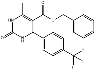 5-Pyrimidinecarboxylic acid, 1,2,3,4-tetrahydro-6-methyl-2-oxo-4-[4-(trifluoromethyl)phenyl]-, phenylmethyl ester Struktur