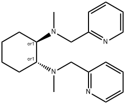 1,?2-?Cyclohexanediamine, N1,?N2-?dimethyl-?N1,?N2-?bis(2-?pyridinylmethyl)?-?, (1R,?2R)?-?rel- Struktur