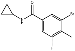 Benzamide, 3-bromo-N-cyclopropyl-5-fluoro-4-methyl- Struktur