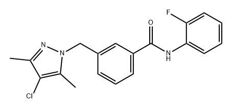 Benzamide, 3-[(4-chloro-3,5-dimethyl-1H-pyrazol-1-yl)methyl]-N-(2-fluorophenyl)- Struktur