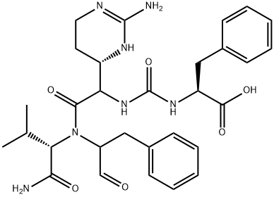 L-2-(2-amino-1,4,5,6-tetrahydro-4-pyridyl)-N-[[(1-carboxyphenethyl)amino]carbonyl]glycyl-N-(1-formylphenethyl)-L-valinamide, stereoisomer Struktur