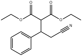 Propanedioic acid, 2-(2-cyano-1-phenylethyl)-, 1,3-diethyl ester Struktur