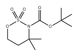 1,2,3-Oxathiazine-3(4H)-carboxylic acid, dihydro-4,4-dimethyl-, 1,1-dimethylethyl ester, 2,2-dioxide Struktur