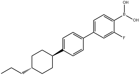 Boronic acid, [3-fluoro-4'-(trans-4-propylcyclohexyl)[1,1'-biphenyl]-4-yl]- (9CI) Struktur