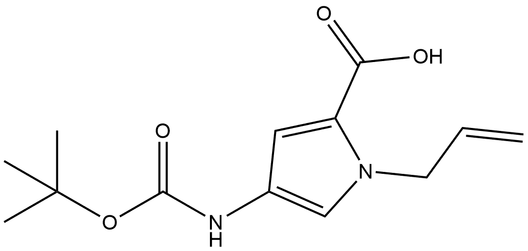 4-{[(tert-butoxy)carbonyl]amino}-1-(prop-2-en-1-yl)-1H-pyrrole-2-carboxylic acid Struktur