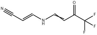 2-Propenenitrile, 3-[(4,4,4-trifluoro-3-oxo-1-buten-1-yl)amino]-, (2E)- Struktur