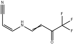 2-Propenenitrile, 3-[(4,4,4-trifluoro-3-oxo-1-buten-1-yl)amino]-, (2Z)- Struktur