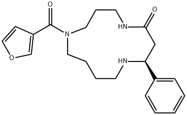 1,5,9-Triazacyclotridecan-4-one, 9-(3-furanylcarbonyl)-2-phenyl-, (2S)- Struktur