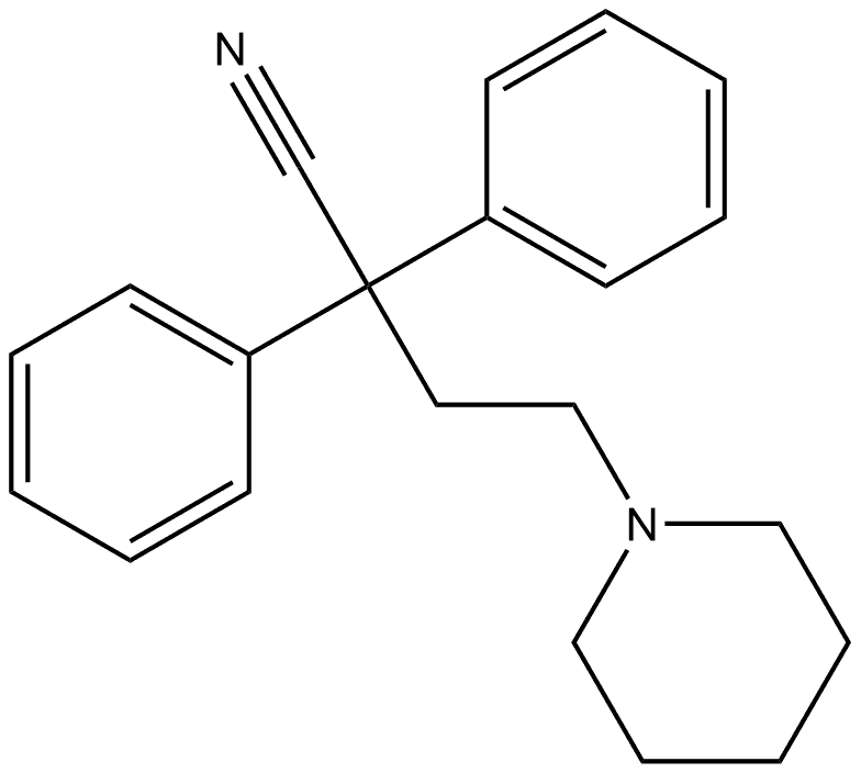 2,2-Diphenyl-4-(piperidin-1-yl)butanenitrile Struktur