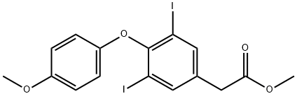 Benzeneacetic acid, 3,5-diiodo-4-(4-methoxyphenoxy)-, methyl ester Struktur