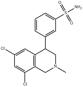 Benzenesulfonamide, 3-(6,8-dichloro-1,2,3,4-tetrahydro-2-methyl-4-isoquinolinyl)- Struktur