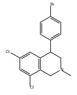 Isoquinoline, 4-(4-bromophenyl)-6,8-dichloro-1,2,3,4-tetrahydro-2-methyl- Struktur